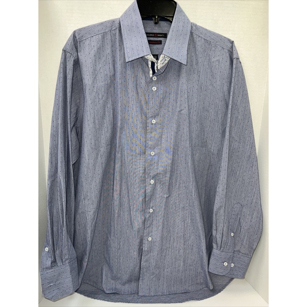 Valerio Garati Shirt Men's Large 16-16.5 32/33 Long Sleeve Button Up